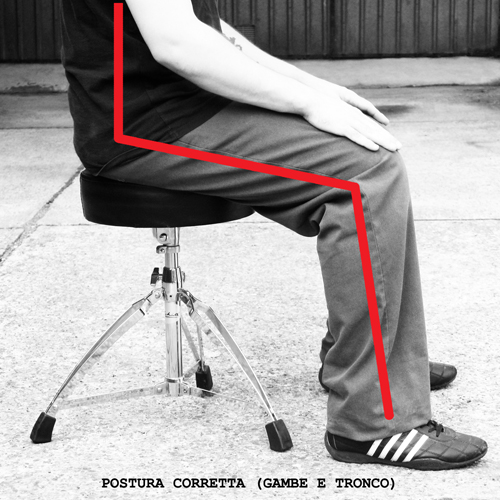 posizione seduto batteria